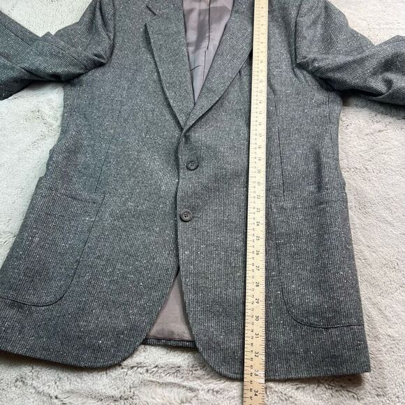 Yves St Germain Wool Blend Gray Tweed Blazer Jacket Mens Size 44 Coat Vintage - Picture 11 of 13